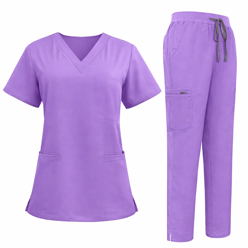 Lavender Classic Medical Scrub Set for Women